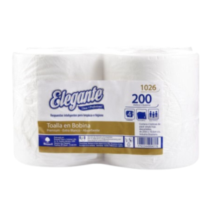 Toalla De Papel Bobina 200m X4 Rollos Elegante