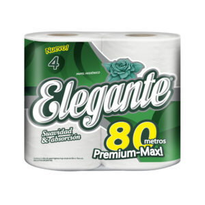Elegante Premium Premium -max - Pack - 4 - 1 - Simple Hoja - 80 M Papel Higiénico Suavidad Ultra Suave Blanco