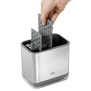 Organizador Bacha Escurridor Antigoteo Acero Inoxidable Oxo Color Gris