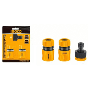 Juego De Acoples Para Manguera Ingco Hhcs03122 3 Piezas Color Amarillo Amarillo
