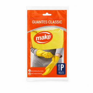 Guantes De Limpieza Afelpados Amarillos Make