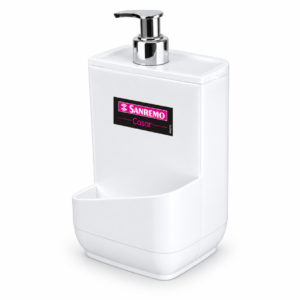 Dispenser Porta Detergente y Esponja Blanco San Remo