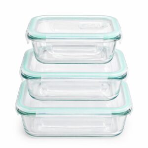 SET 3 HERMETICOS VIDRIO TAPA PLASTICA