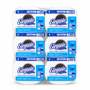 Papel Higienico Elegante 8 rollos x 300 Metros Cono Grande
