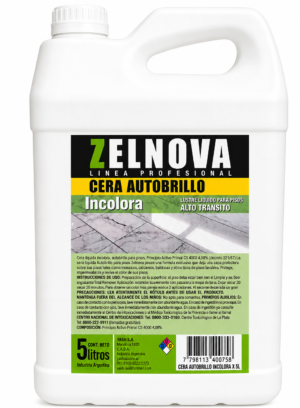 CERA AUTOBRILLO INCOLORA X 5LTS ZELNOVA