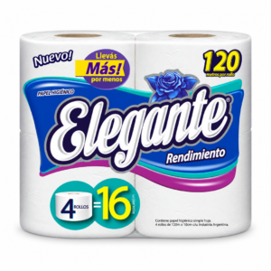 Papel Higienico 4x120M Simple Hoja Elegante