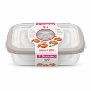 Set x 3 Hermeticos Flor San Remo